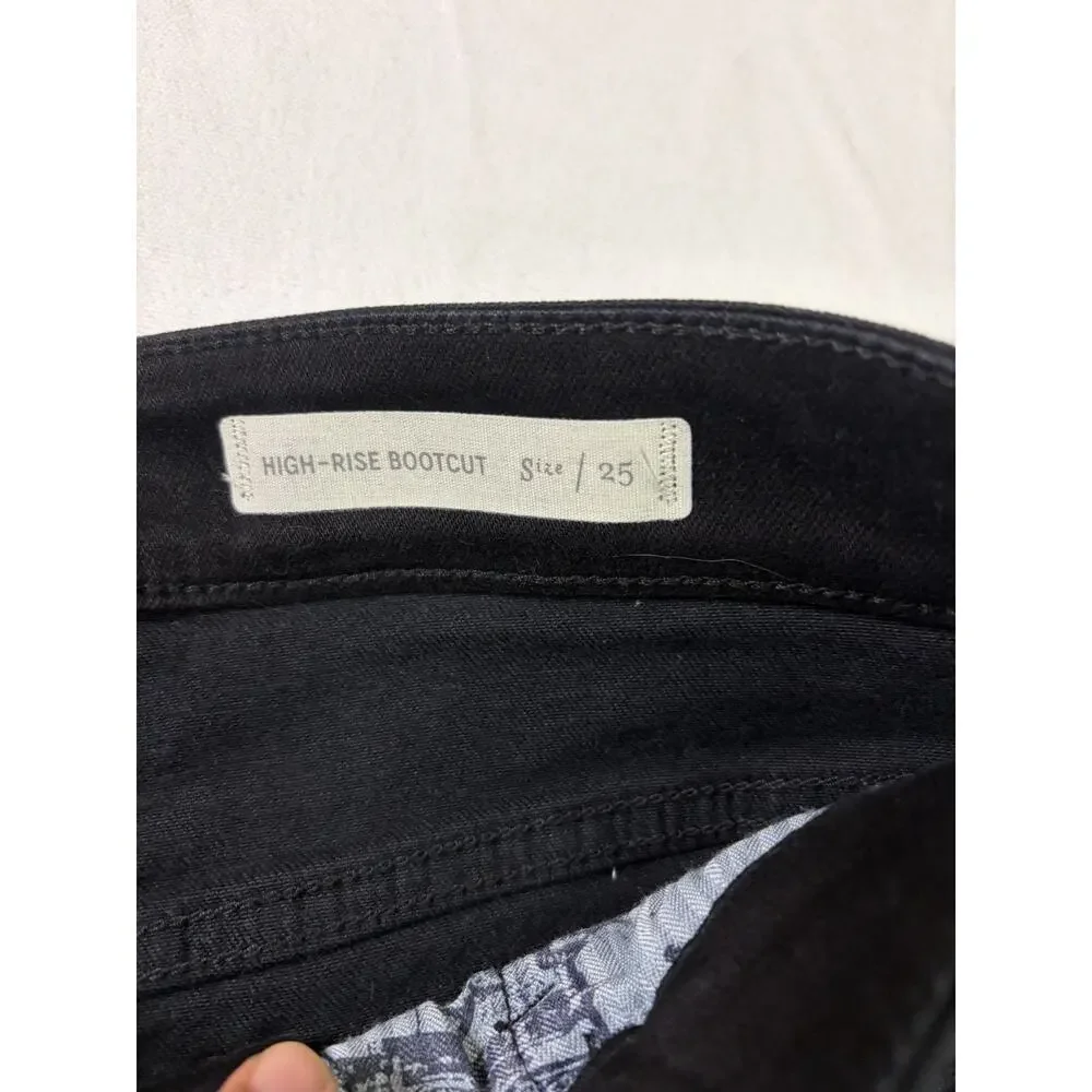 Pilcro Anthropologie Jeans Women’s Size 25 High Rise Bootcut Black Stretch Denim